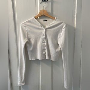 Brandy Melville Cropped White Cardigan